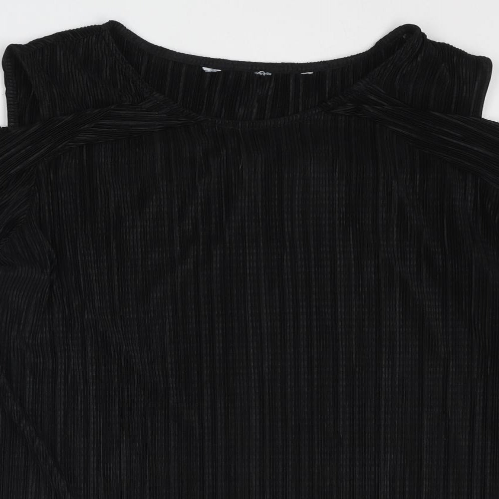 JD Williams Womens Black Polyester Basic Blouse Size 20 Round Neck - Cold Shoulder