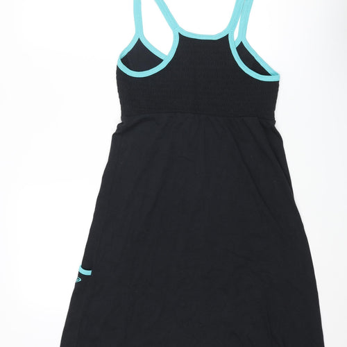 ROXY Womens Black Cotton Slip Dress Size S Scoop Neck Pullover - Contrasting Trim