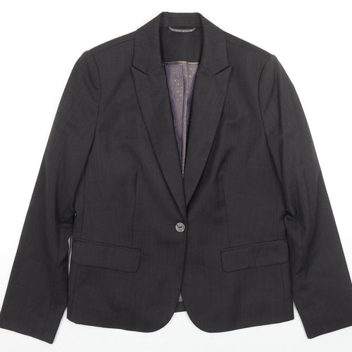 Austin Reed Womens Grey Wool Jacket Blazer Size 14