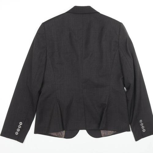 Austin Reed Womens Grey Wool Jacket Blazer Size 14