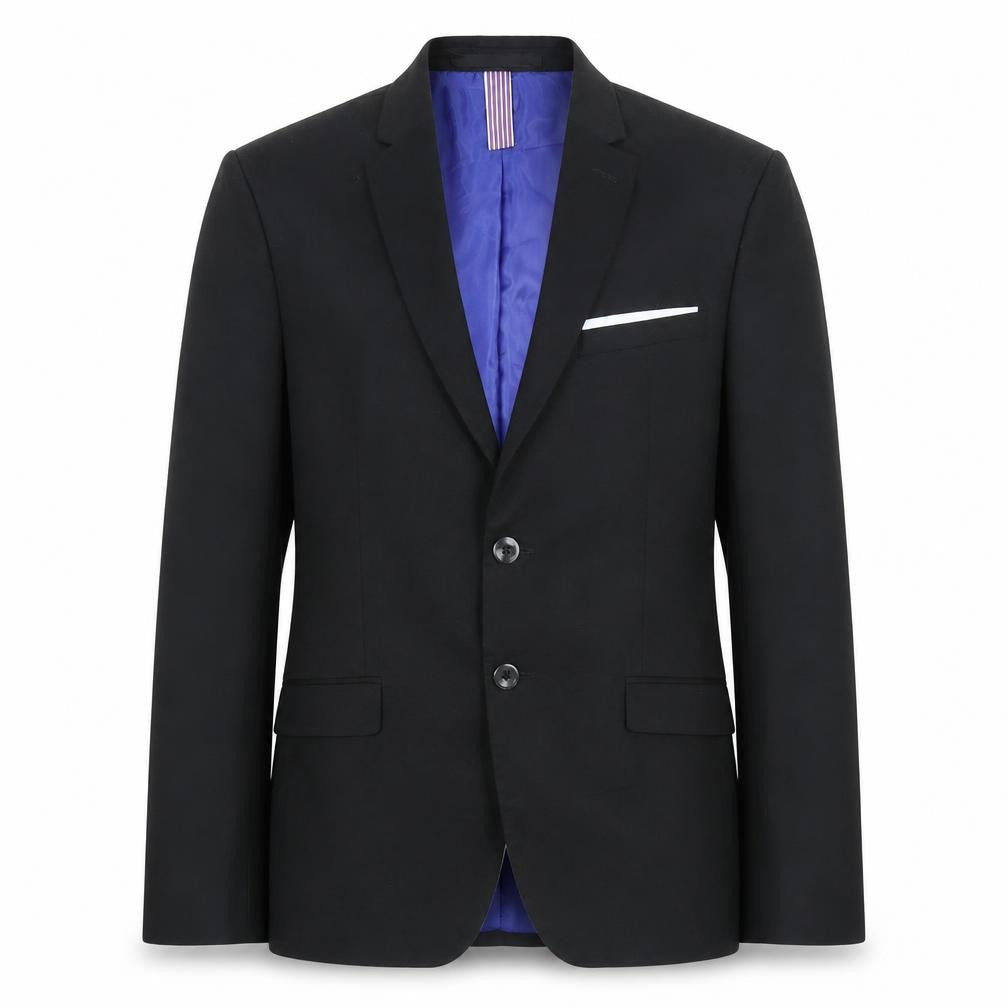 Front view of Zara men’s blue viscose jacket suit jacket, size 36, regular