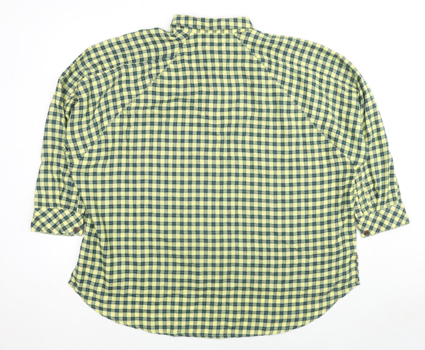 Urban Outfitters Womens Yellow Check Viscose Basic Button-Up Size M Collared