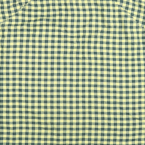 Urban Outfitters Womens Yellow Check Viscose Basic Button-Up Size M Collared