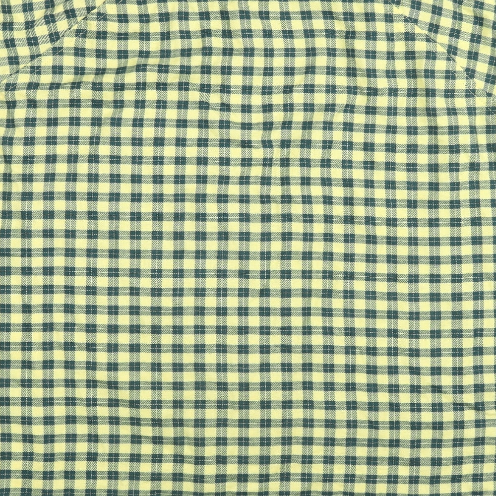 Urban Outfitters Womens Yellow Check Viscose Basic Button-Up Size M Collared