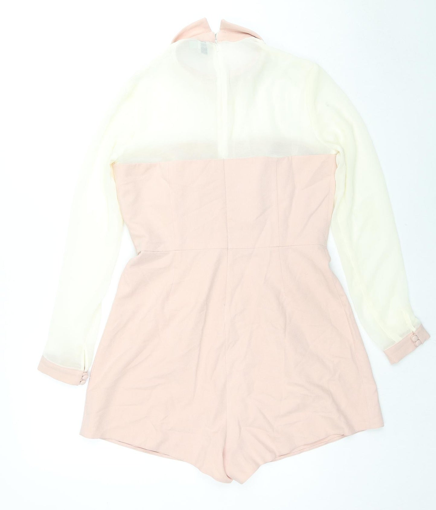 ASOS Womens Beige Polyester Playsuit One-Piece Size 12 L3 in Zip