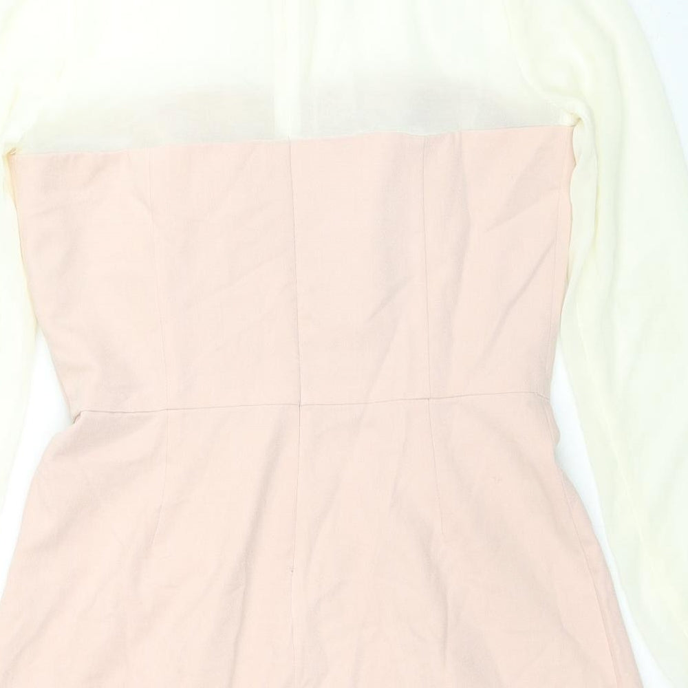 ASOS Womens Beige Polyester Playsuit One-Piece Size 12 L3 in Zip