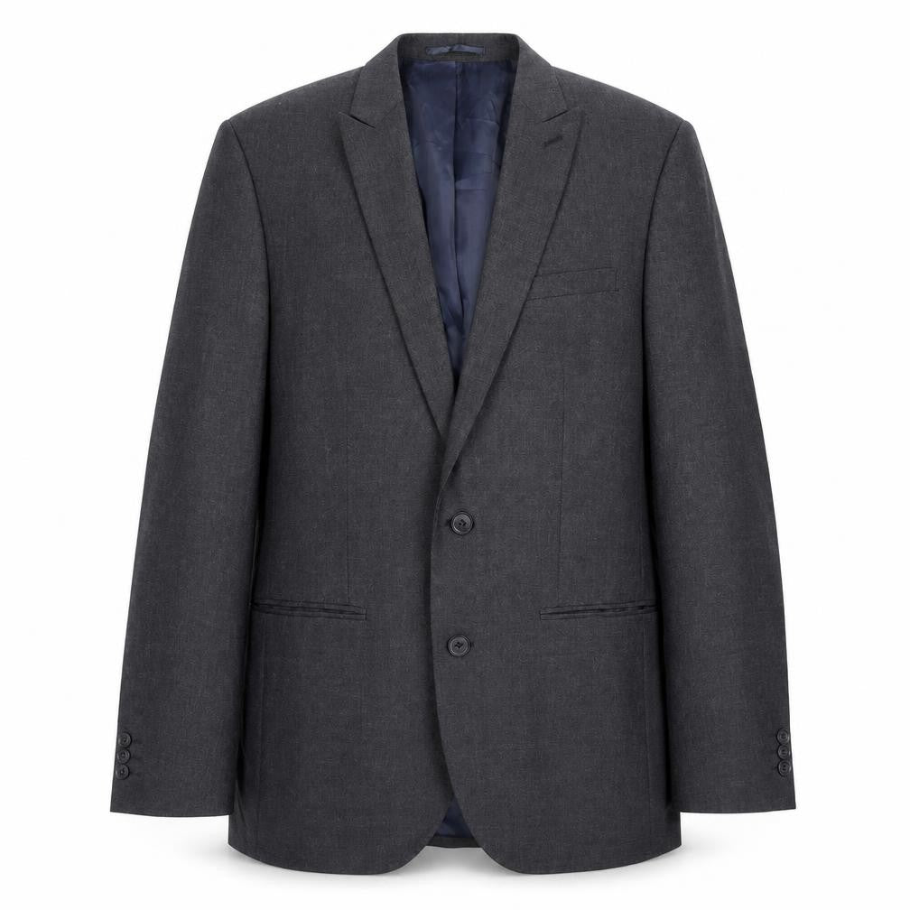 Front view of Next men’s black polyester jacket suit jacket, size 40, regular