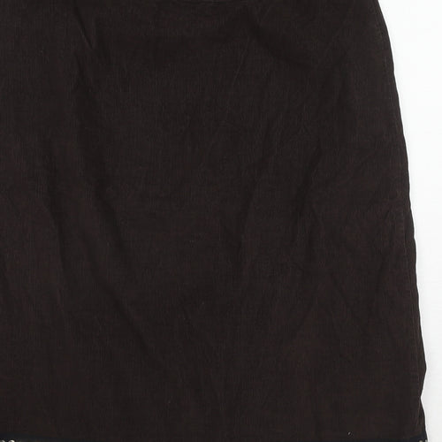 Monsoon Womens Brown Floral Cotton A-Line Skirt Size 8 Zip
