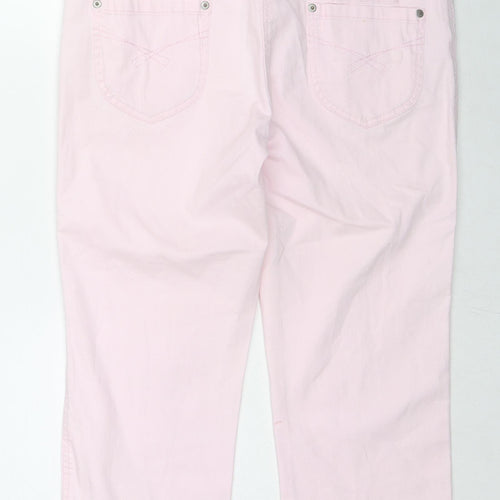 TU Womens Pink Cotton Cropped Jeans Size 12 L20 in Regular Zip