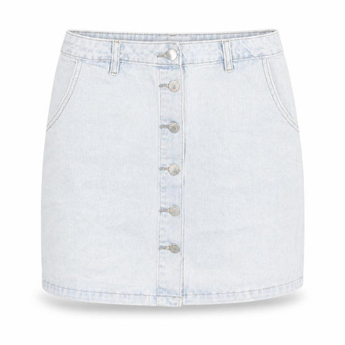 New Look Womens Blue Cotton A-Line Skirt Size 8 Zip