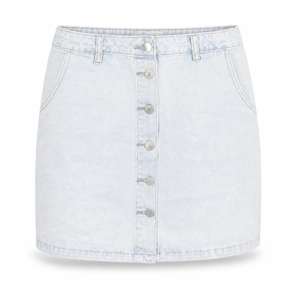 New Look Womens Blue Cotton A-Line Skirt Size 8 Zip