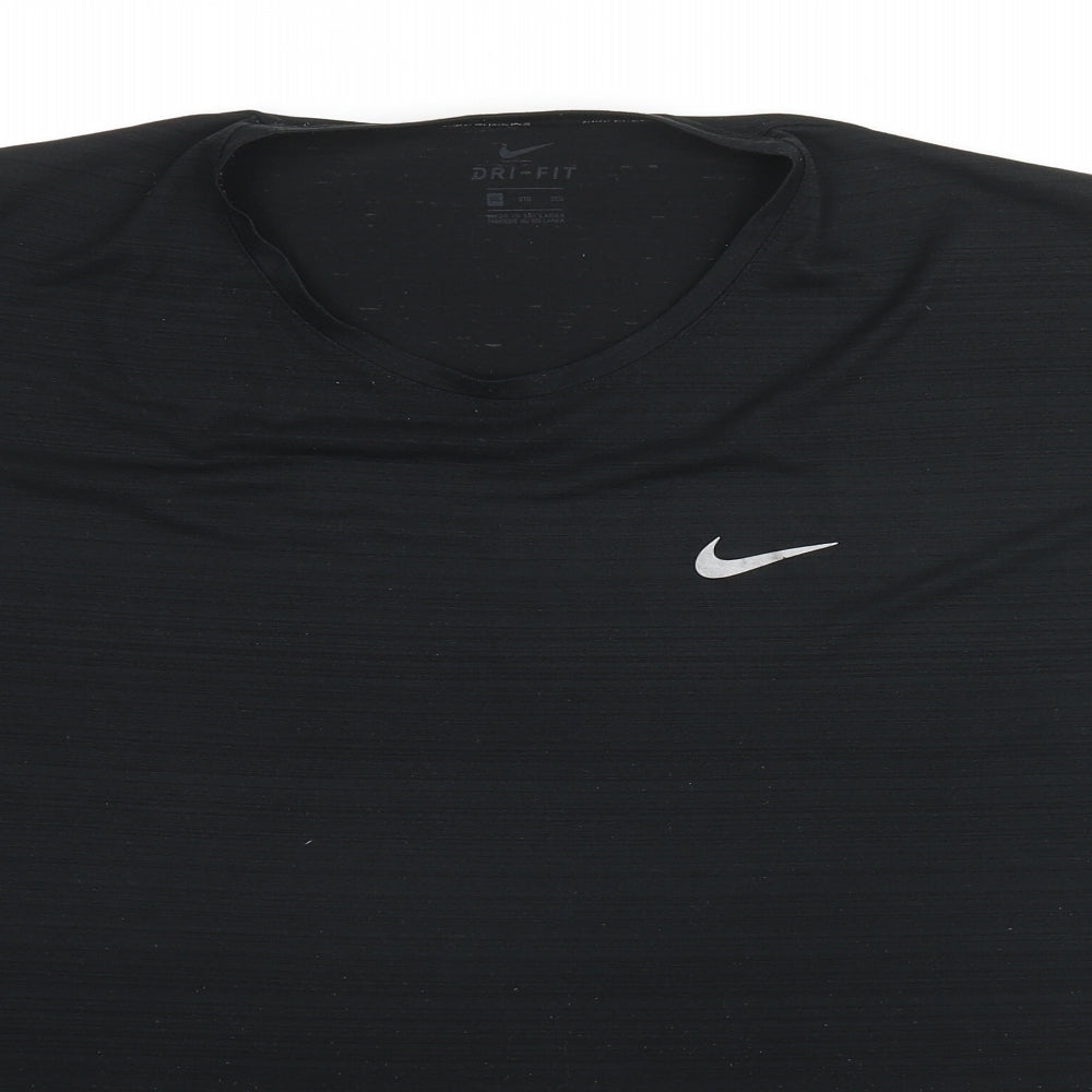 Nike Mens Black Polyester Basic T-Shirt Size 3XL Crew Neck Pullover