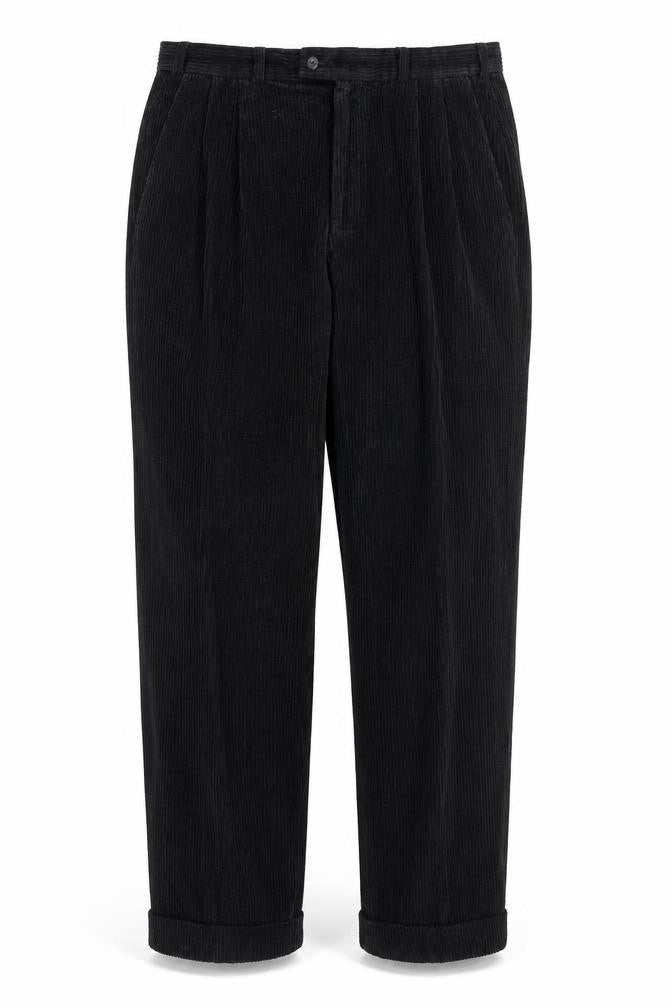 Sangan Mens Black Cotton Trousers Size 34 in L27 in Regular Zip