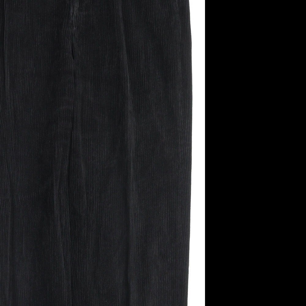 Sangan Mens Black Cotton Trousers Size 34 in L27 in Regular Zip