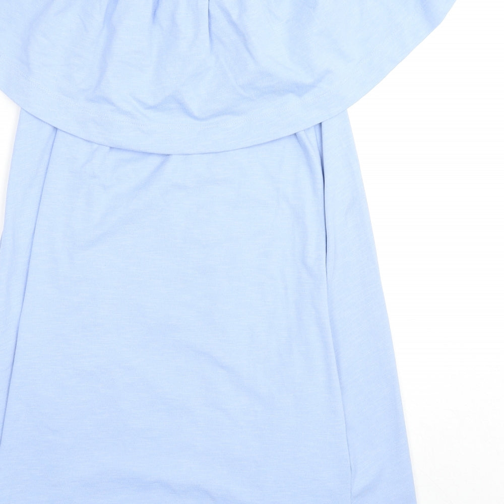 H&M Womens Blue Cotton A-Line Size M Boat Neck Pullover