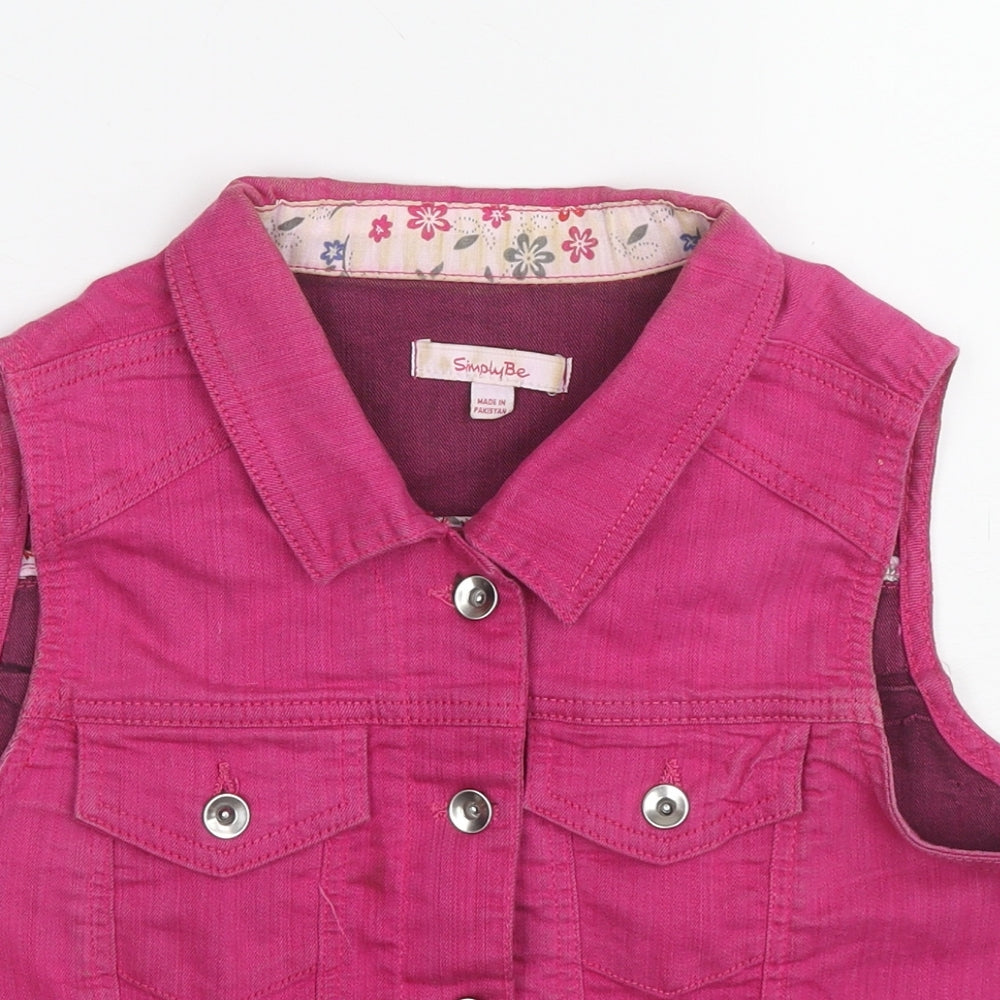 Simply Be Womens Pink Gilet Jacket Size 14 Button