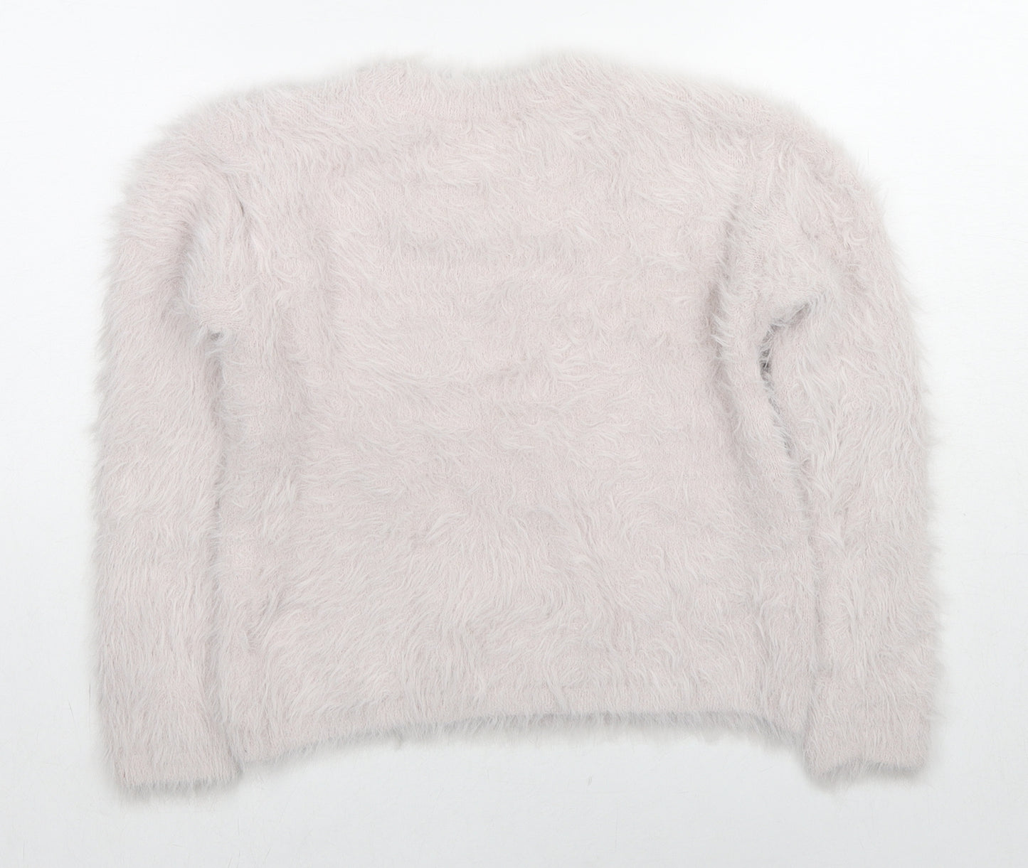 H&M Girls Pink Round Neck Polyimide Pullover Jumper Size 9-10 Years Pullover