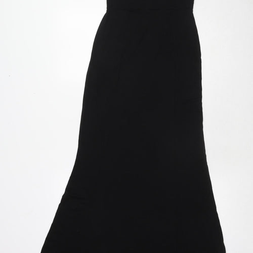 Missguided Womens Black Viscose Maxi Size 6 Boat Neck Pullover