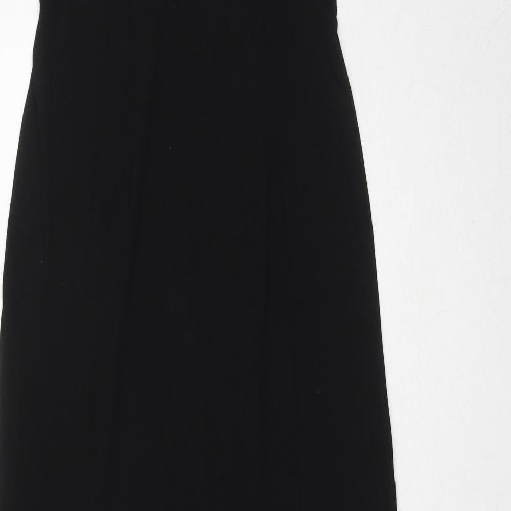 Missguided Womens Black Viscose Maxi Size 6 Boat Neck Pullover