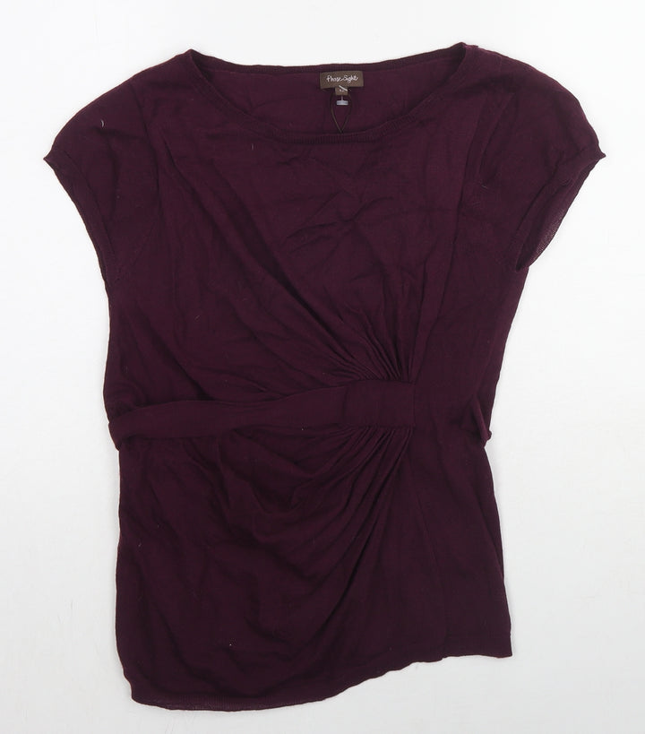 Phase Eight Womens Purple Round Neck Acrylic Pullover Jumper Size 12