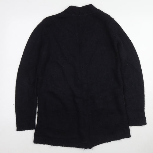 Zara Womens Black V-Neck Acrylic Cardigan Jumper Size M