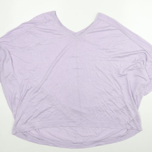 NEXT Womens Purple V-Neck Viscose Pullover Jumper Size XL