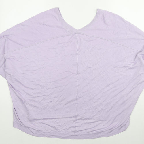 NEXT Womens Purple V-Neck Viscose Pullover Jumper Size XL