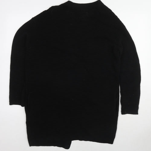 H&M Womens Black V-Neck Cotton Cardigan Jumper Size XS - Size XS-S