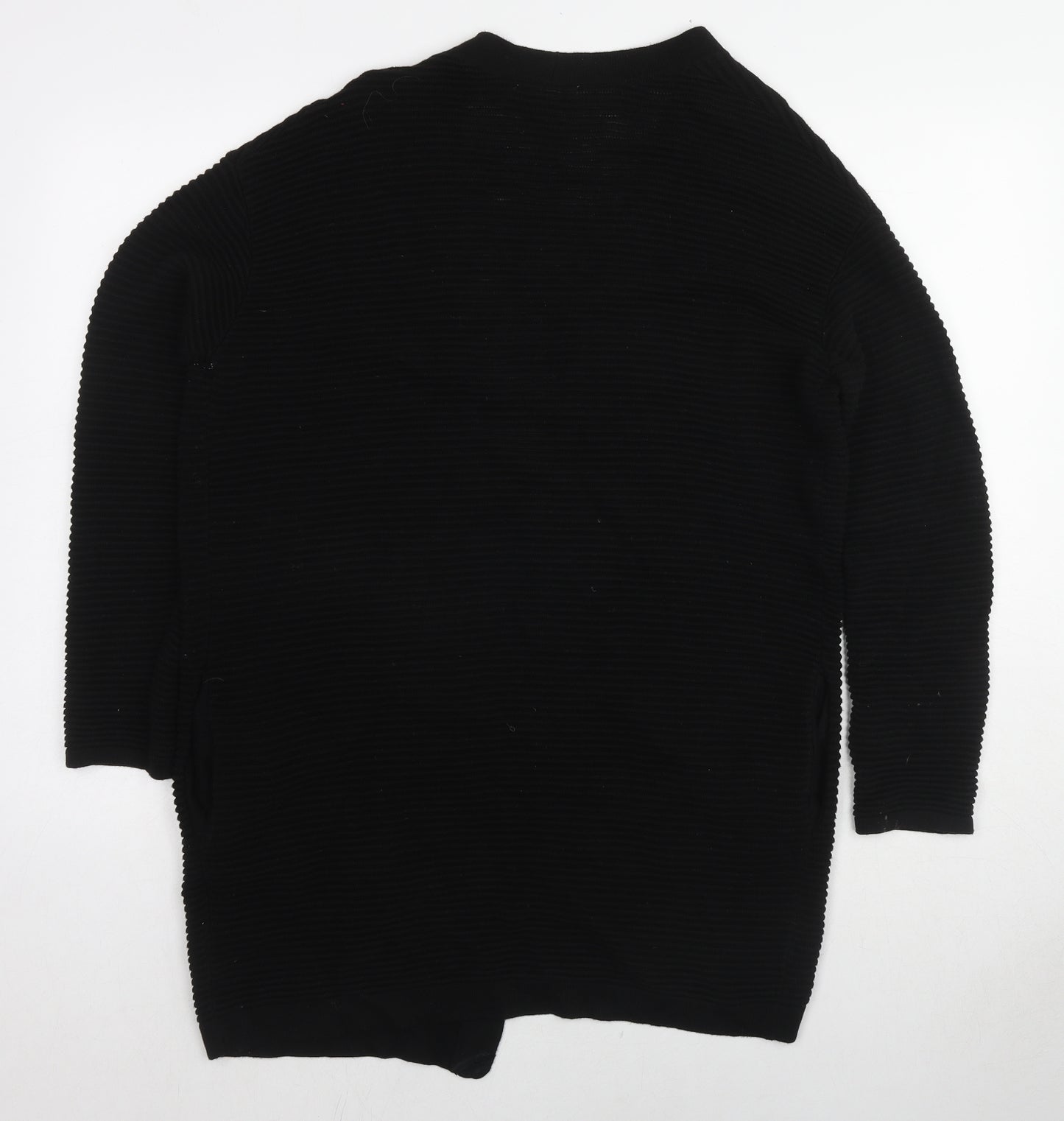H&M Womens Black V-Neck Cotton Cardigan Jumper Size XS - Size XS-S