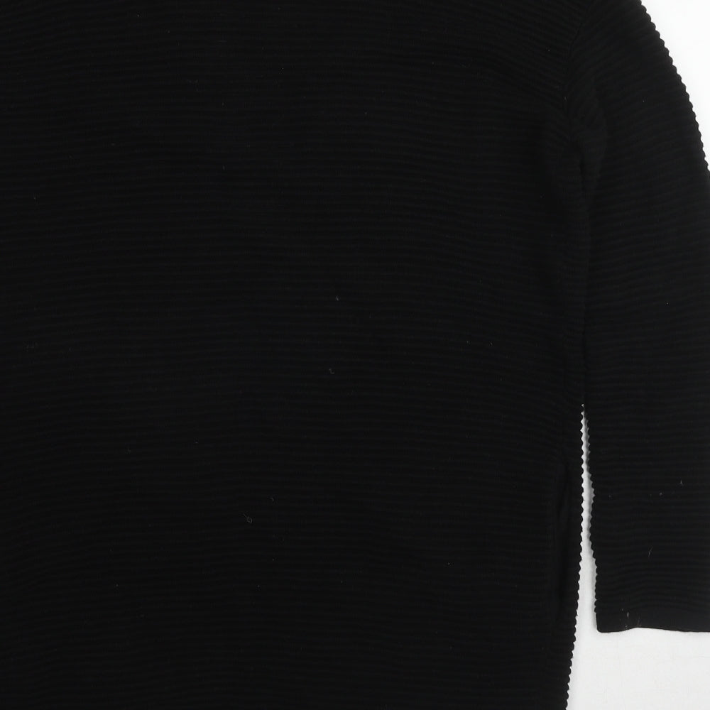 H&M Womens Black V-Neck Cotton Cardigan Jumper Size XS - Size XS-S