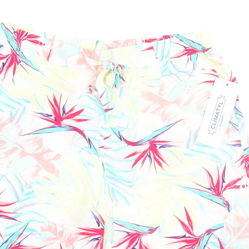 Damart Womens Multicoloured Floral Viscose Basic Shorts Size 18 L10 in Regular Drawstring