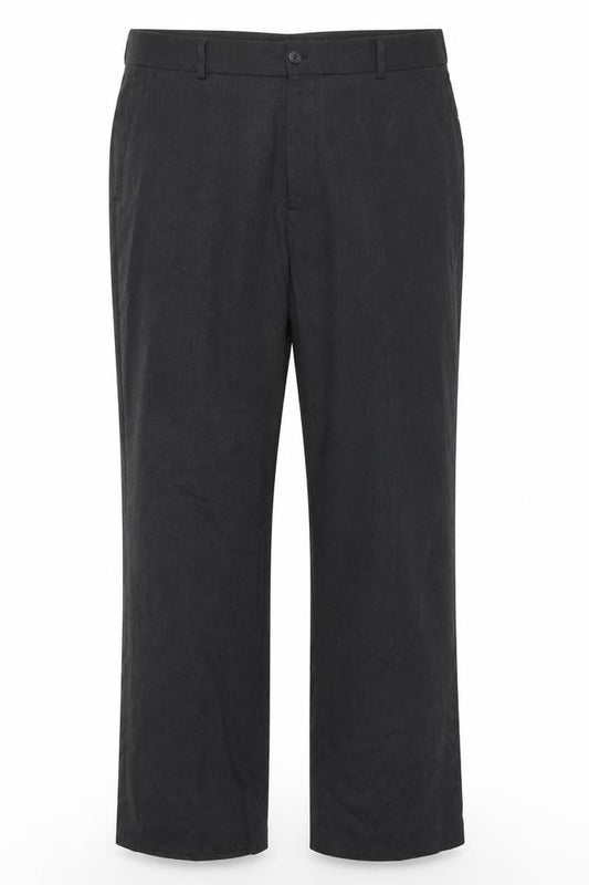 Front view of Burton men’s grey polyester trousers, size 38, in, 28-inch leg regular zip