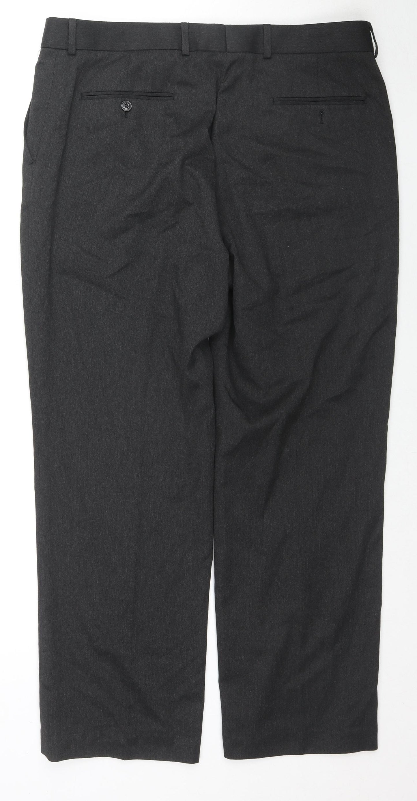 Burton Mens Grey Polyester Trousers Size 38 in L28 in Regular Zip