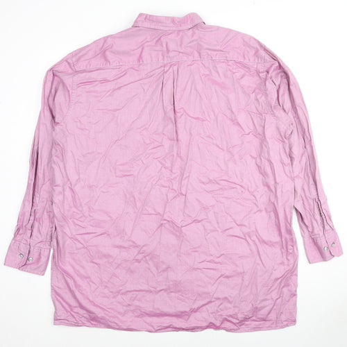 Eterna Mens Pink Cotton Dress Shirt Size 2XL Collared Button