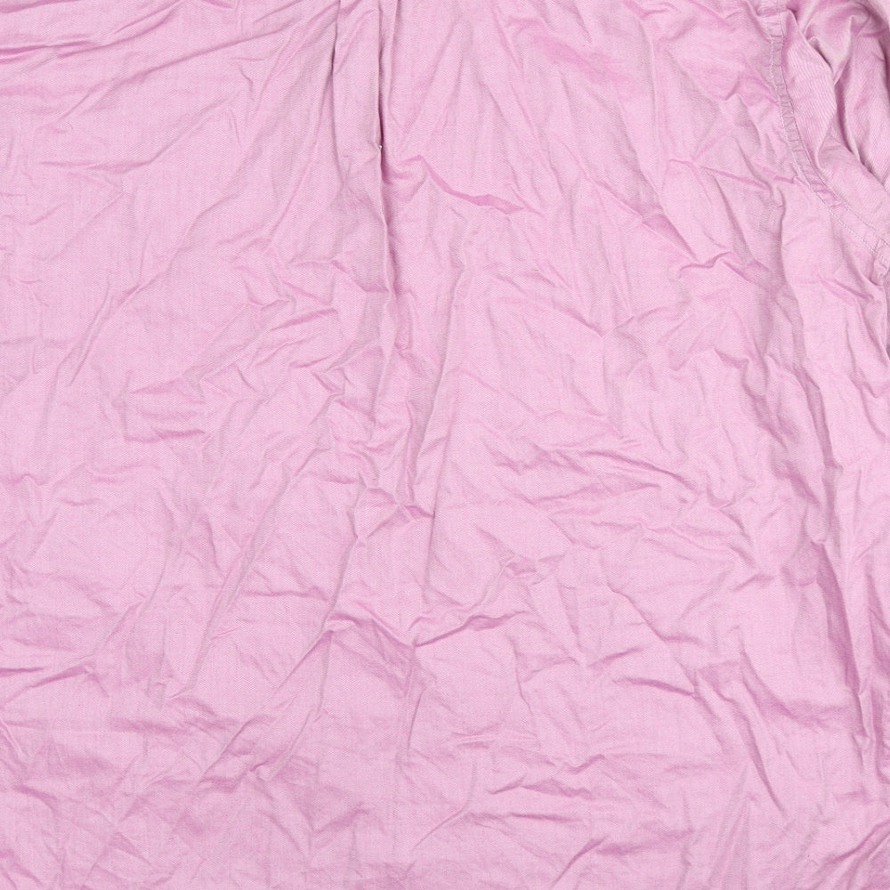 Eterna Mens Pink Cotton Dress Shirt Size 2XL Collared Button