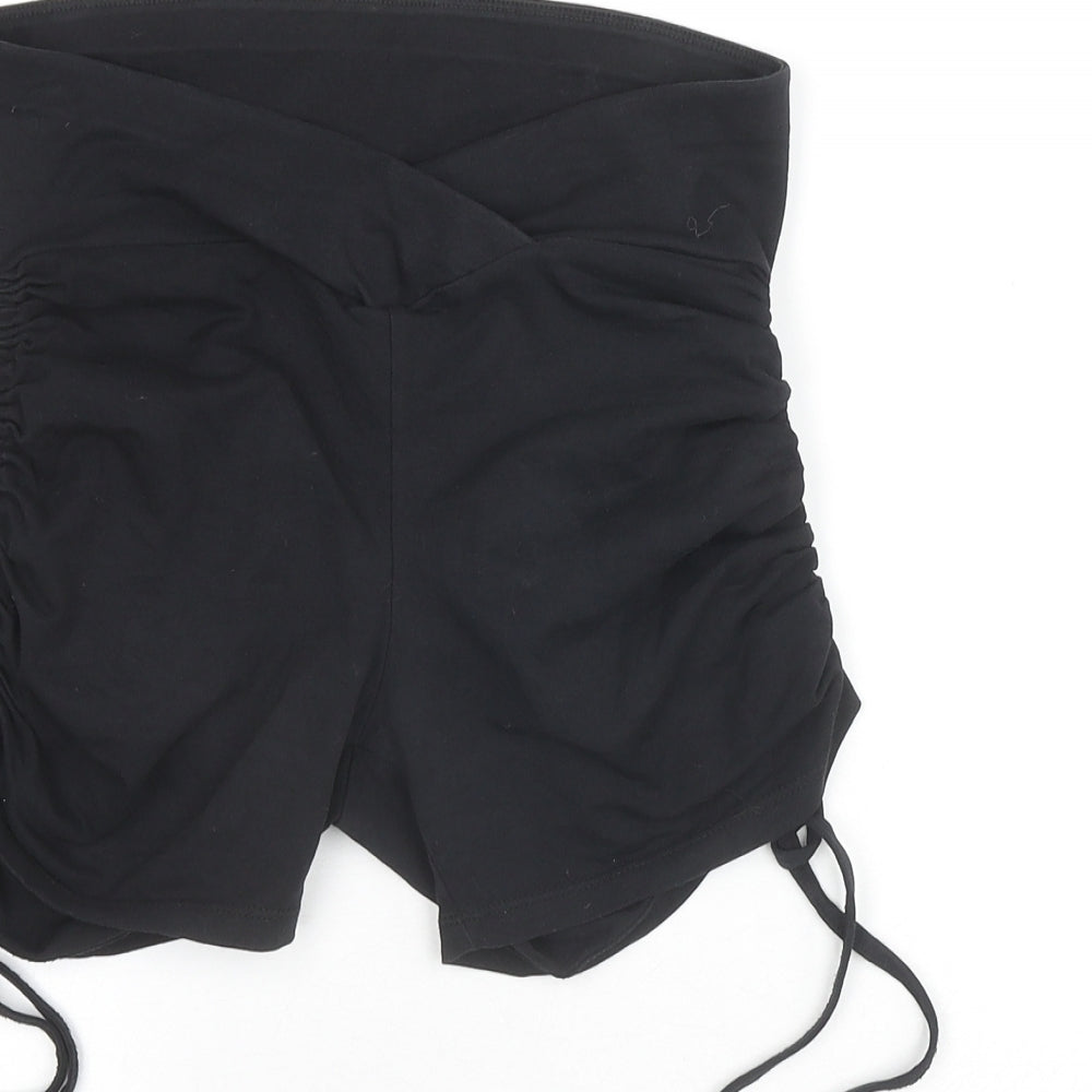 Boohoo Womens Black Cotton Sweat Shorts Size 6 L3 in Regular Pull On