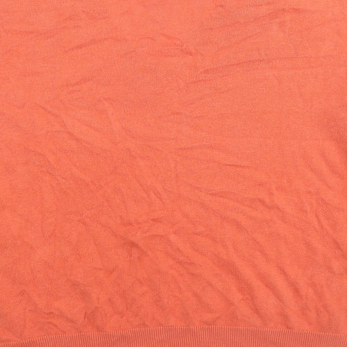 Marks and Spencer Womens Orange V-Neck Cotton Pullover Jumper Size M