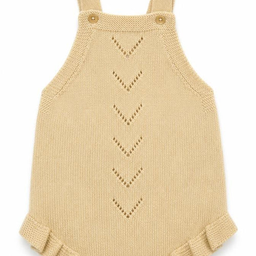 mamas & papas Girls Beige Polyester Romper One-Piece Size 3-6 Months Snap