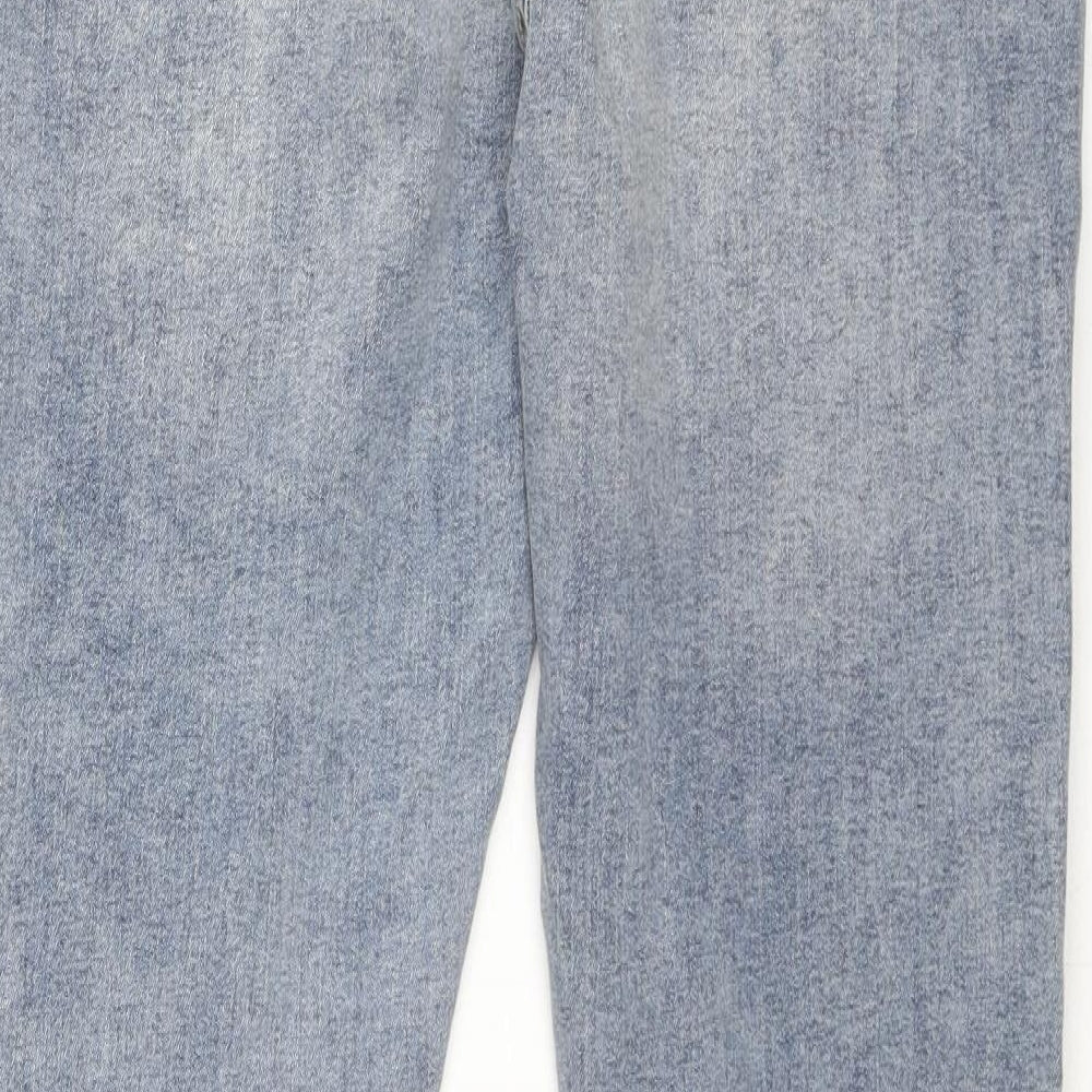 River Island Womens Blue Cotton Flared Jeans Size 16 L30 in Regular Zip