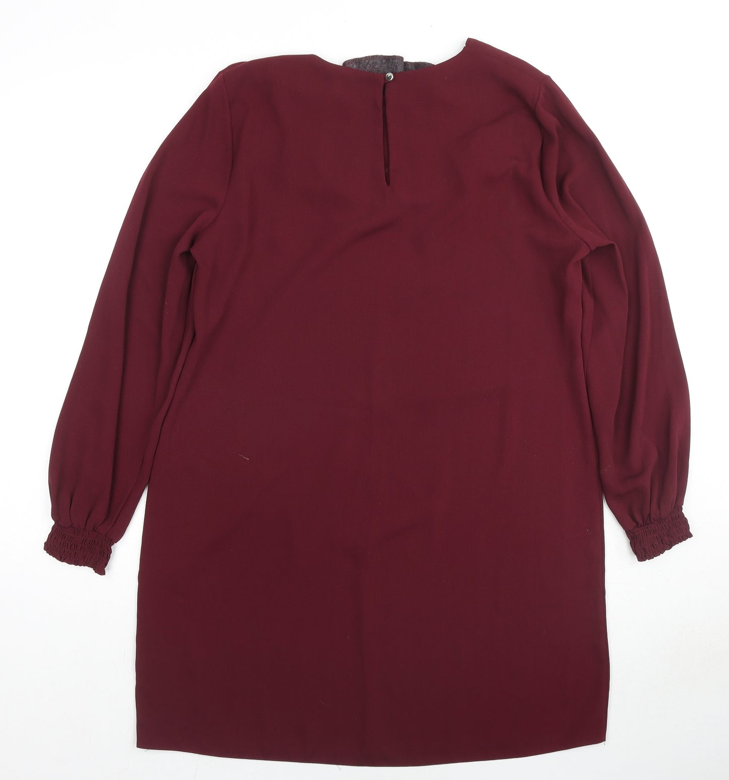 Dorothy Perkins Womens Red Polyester Shift Size 14 Boat Neck Button