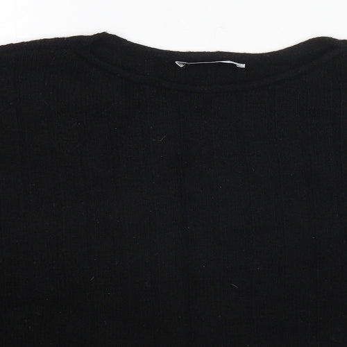 Stradivarius Womens Black Round Neck Acrylic Pullover Jumper Size M