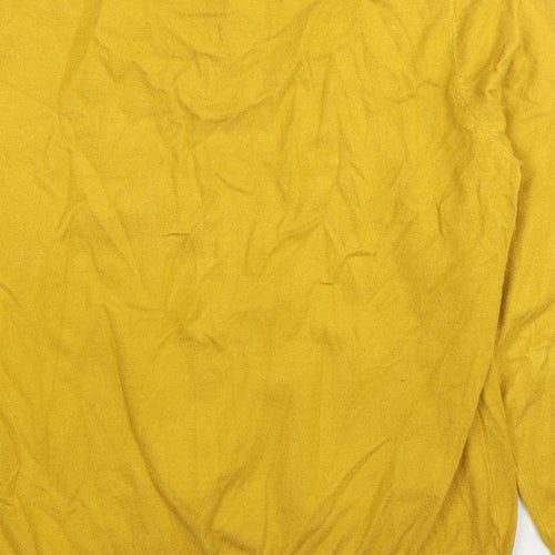 Klass Womens Yellow Round Neck Viscose Pullover Jumper Size M