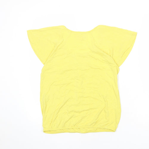 Sessúm Womens Yellow Lyocell Basic T-Shirt Size M Scoop Neck