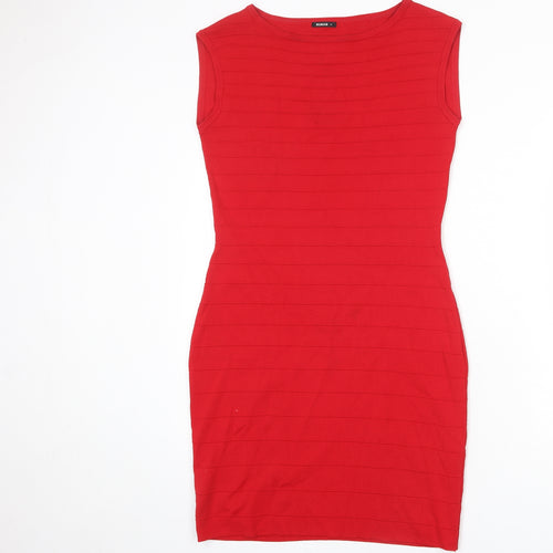 Roman Womens Red Viscose Shift Size 14 Round Neck Pullover