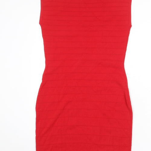 Roman Womens Red Viscose Shift Size 14 Round Neck Pullover