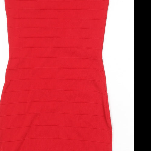 Roman Womens Red Viscose Shift Size 14 Round Neck Pullover