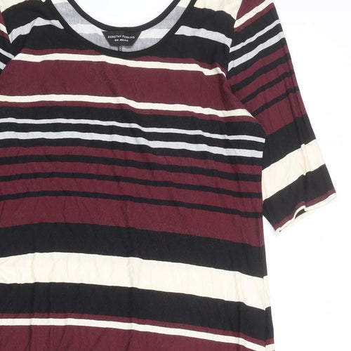 Dorothy Perkins Womens Multicoloured Striped Viscose Shift Size 18 Scoop Neck Pullover