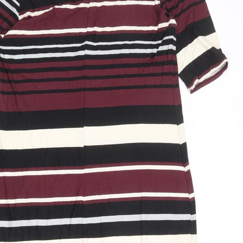 Dorothy Perkins Womens Multicoloured Striped Viscose Shift Size 18 Scoop Neck Pullover