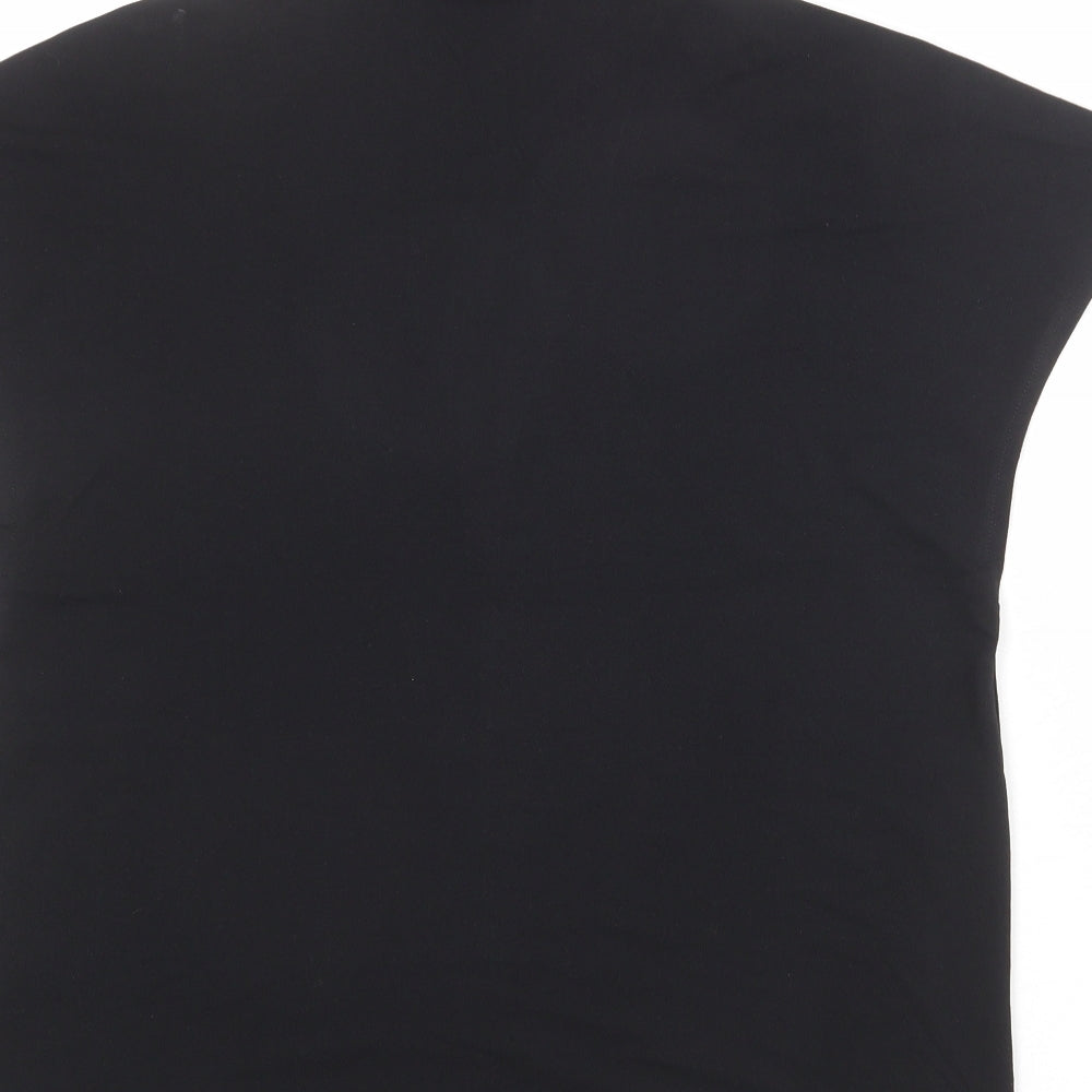 H&M Womens Black Polyester Basic T-Shirt Size M V-Neck