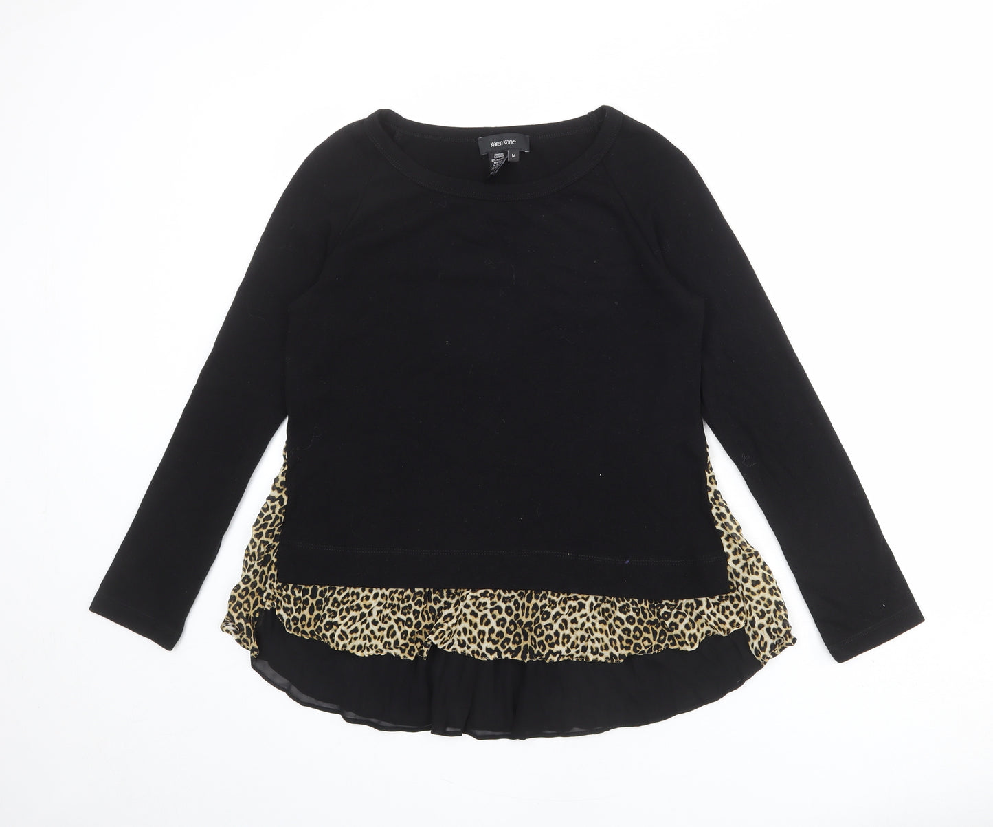 Karen Kane Womens Black Round Neck Polyester Pullover Jumper Size M